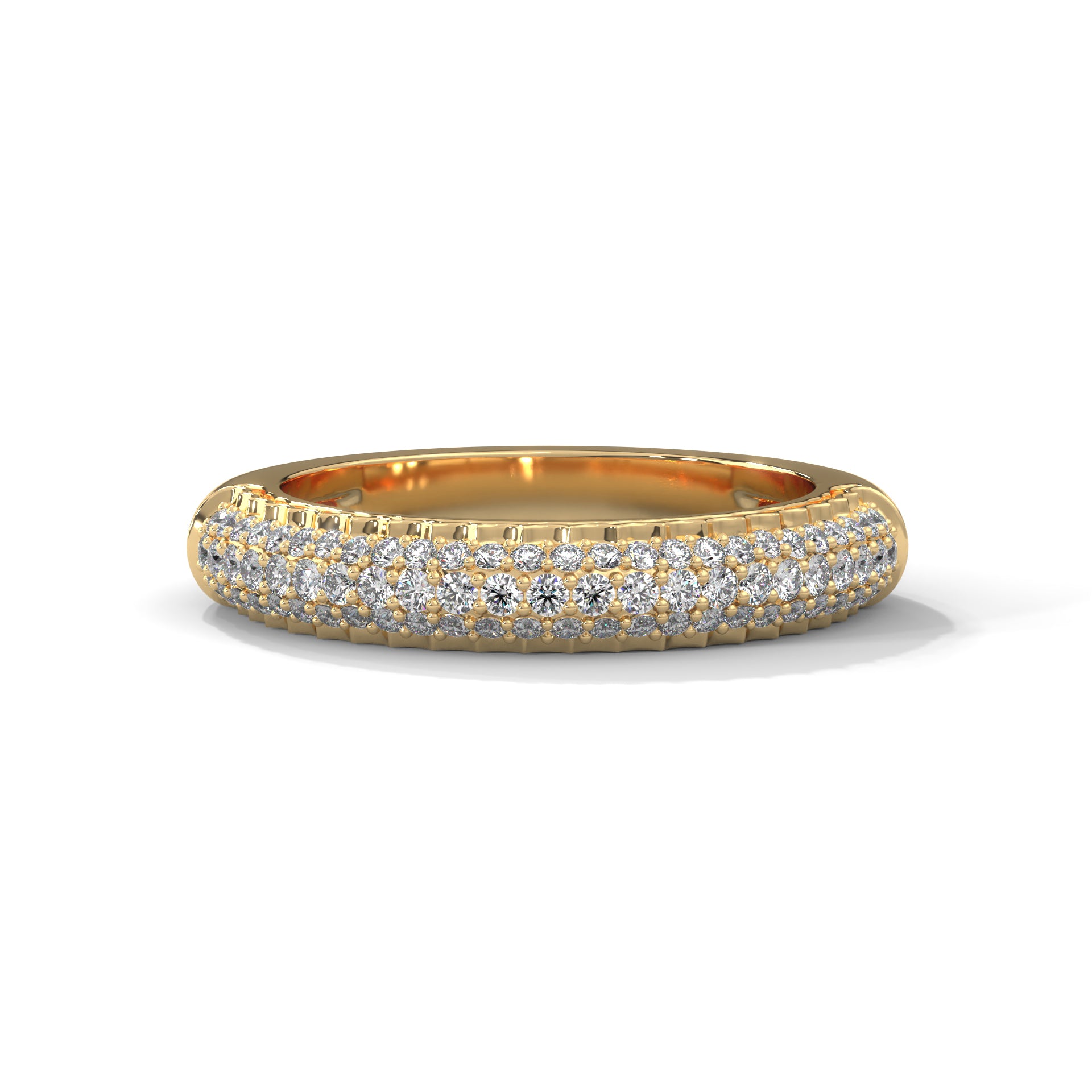2 carat band high end crafted with high cut   diamond brilliance E VS1 stone Ring handcrafted with 14k gold ! ( Made in Gold)
