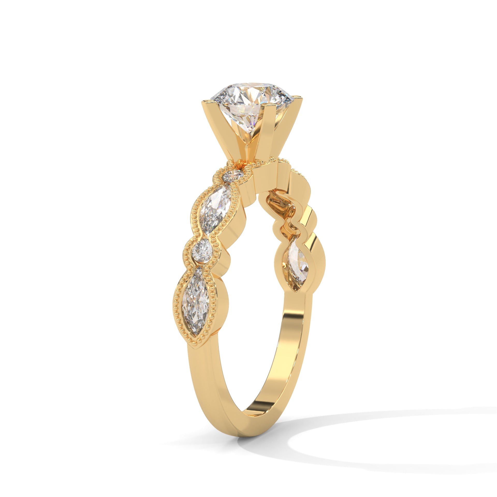 4 carat engagement Ring 3 carat center stone with high cut   diamond brilliance E VS1 igi certified stone Ring handcrafted with 14k gold ! Certified igi grown diamond( made in 14k gold
