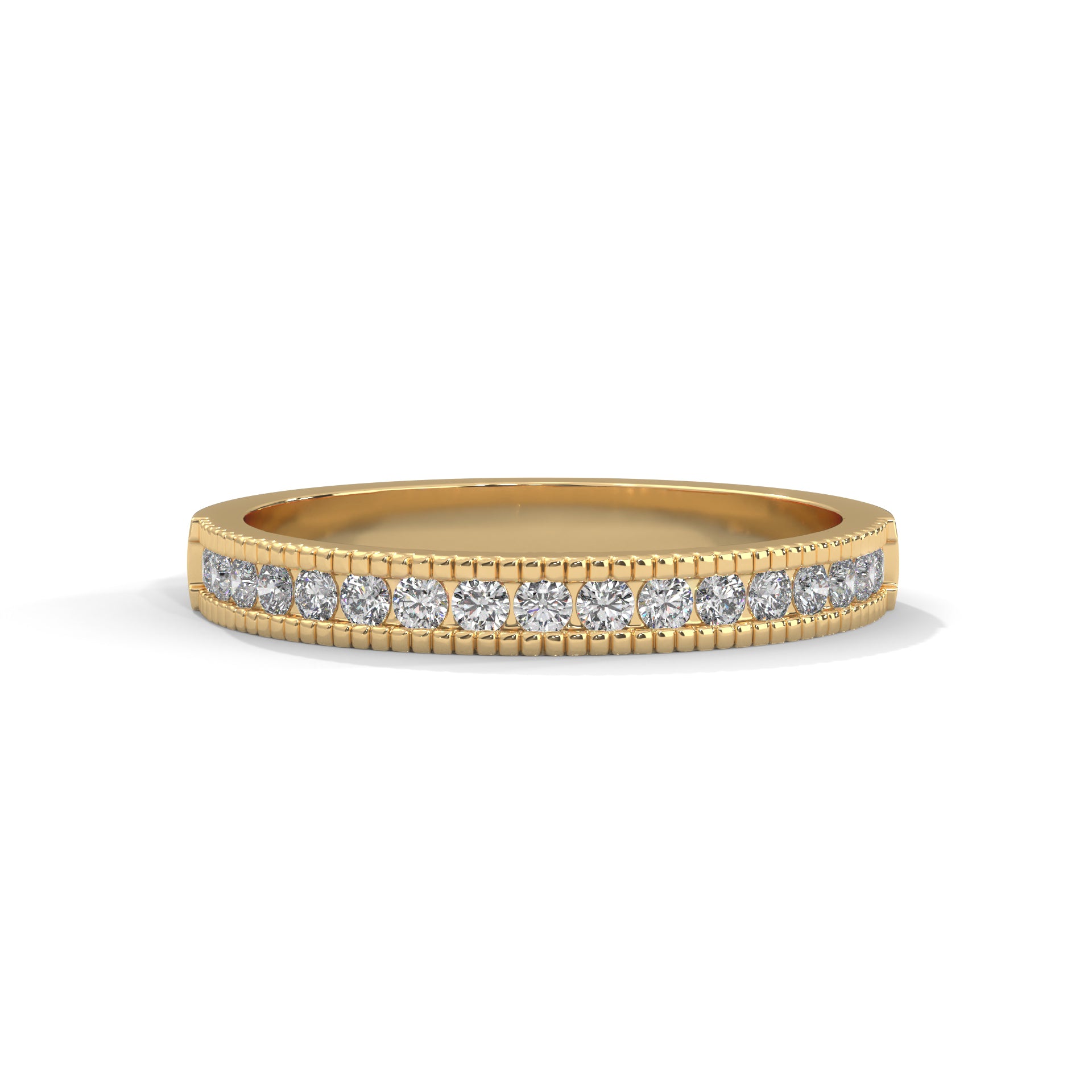 2 carat band high end crafted with high cut   diamond brilliance E VS1 stone Ring handcrafted with 14k gold ! ( Made in Gold)