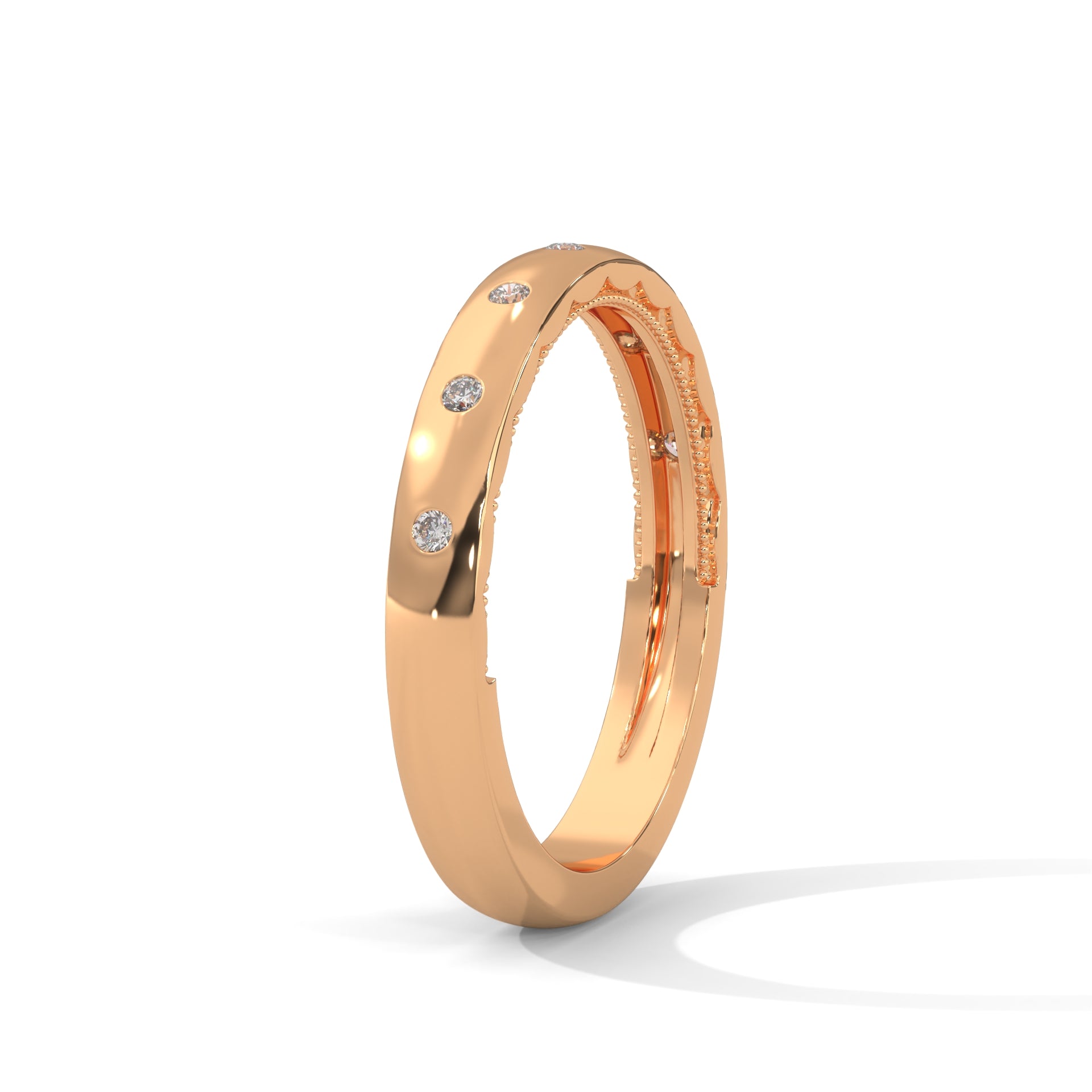 1 carat diamond band high end crafted with high cut  diamond brilliance E VS1 stone Ring handcrafted with 14k gold ! ( Made in Gold)