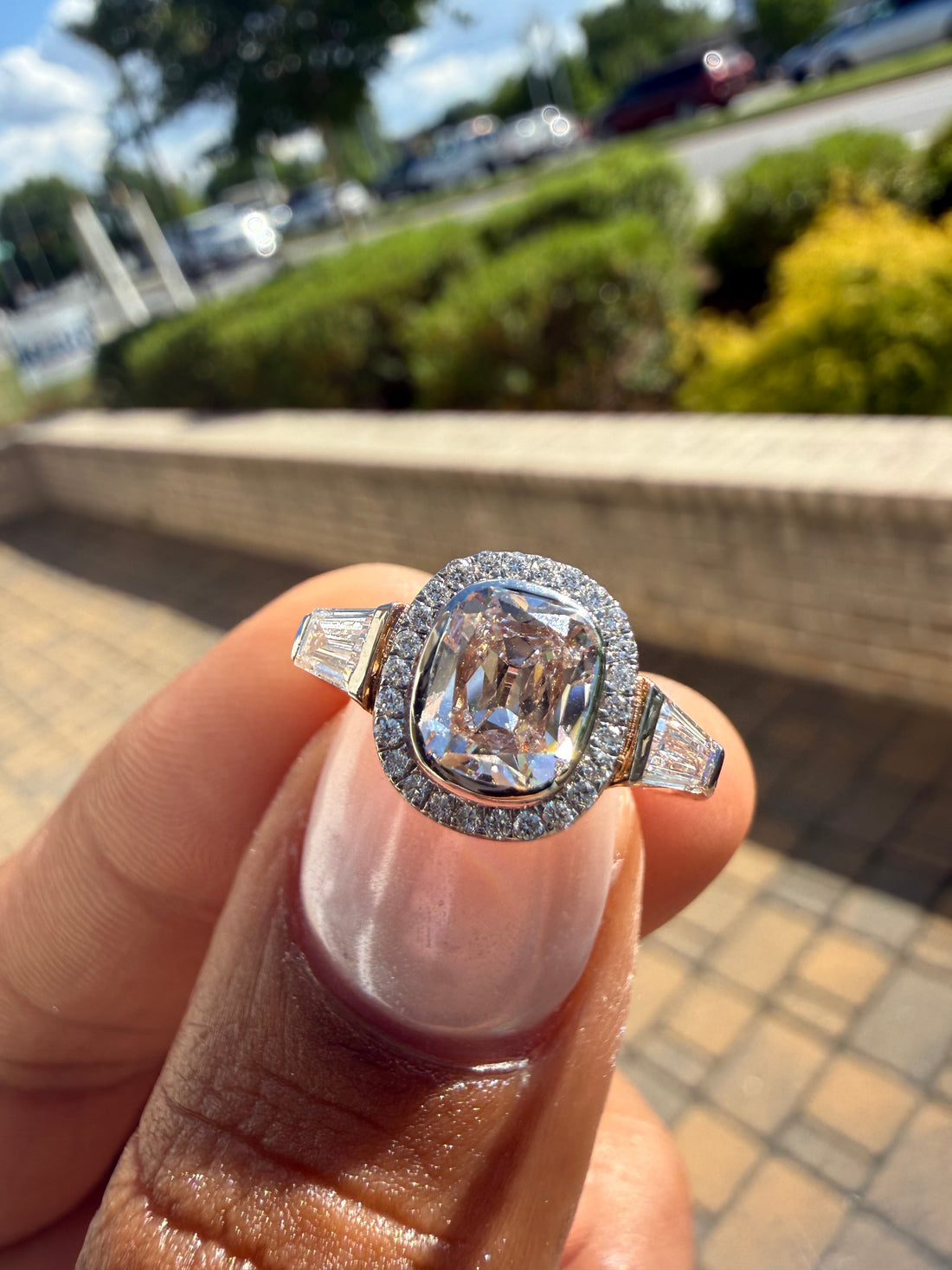 2 carat old mine cut E vs 1 IGI certified made with special cut on side carat handcrafted in grown diamond 14k gold