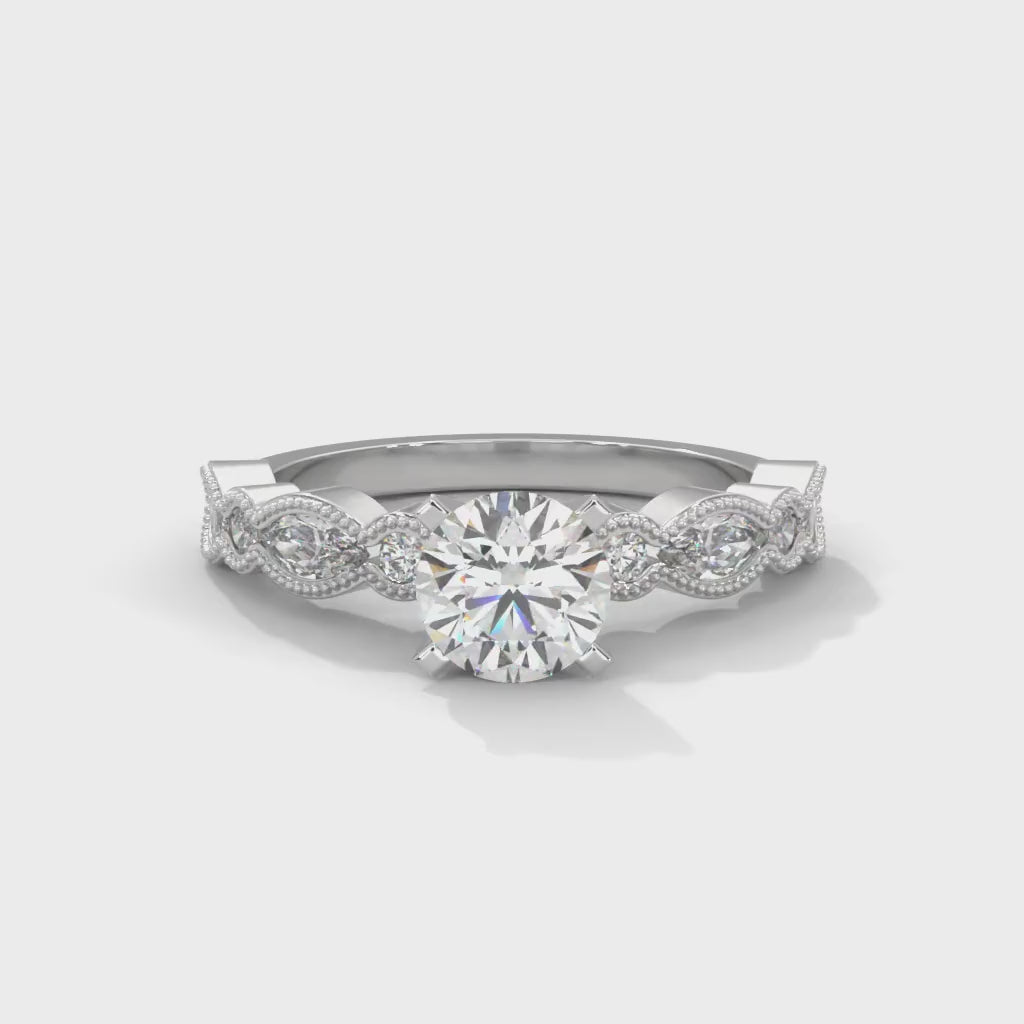 4 carat engagement Ring 3 carat center stone with high cut   diamond brilliance E VS1 igi certified stone Ring handcrafted with 14k gold ! Certified igi grown diamond( made in 14k gold