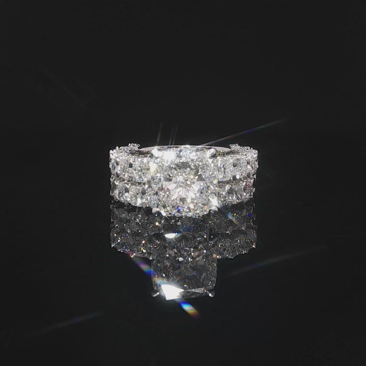5 carat round brilliance cut Engagement full set E VS1 igi certified stone Engagement Ring handcrafted with 14k white gold ! Certified igi grown diamond