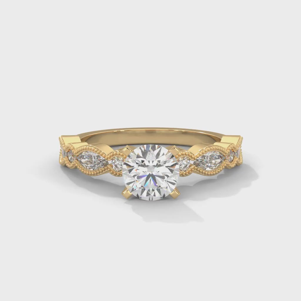 4 carat engagement Ring 3 carat center stone with high cut   diamond brilliance E VS1 igi certified stone Ring handcrafted with 14k gold ! Certified igi grown diamond( made in 14k gold