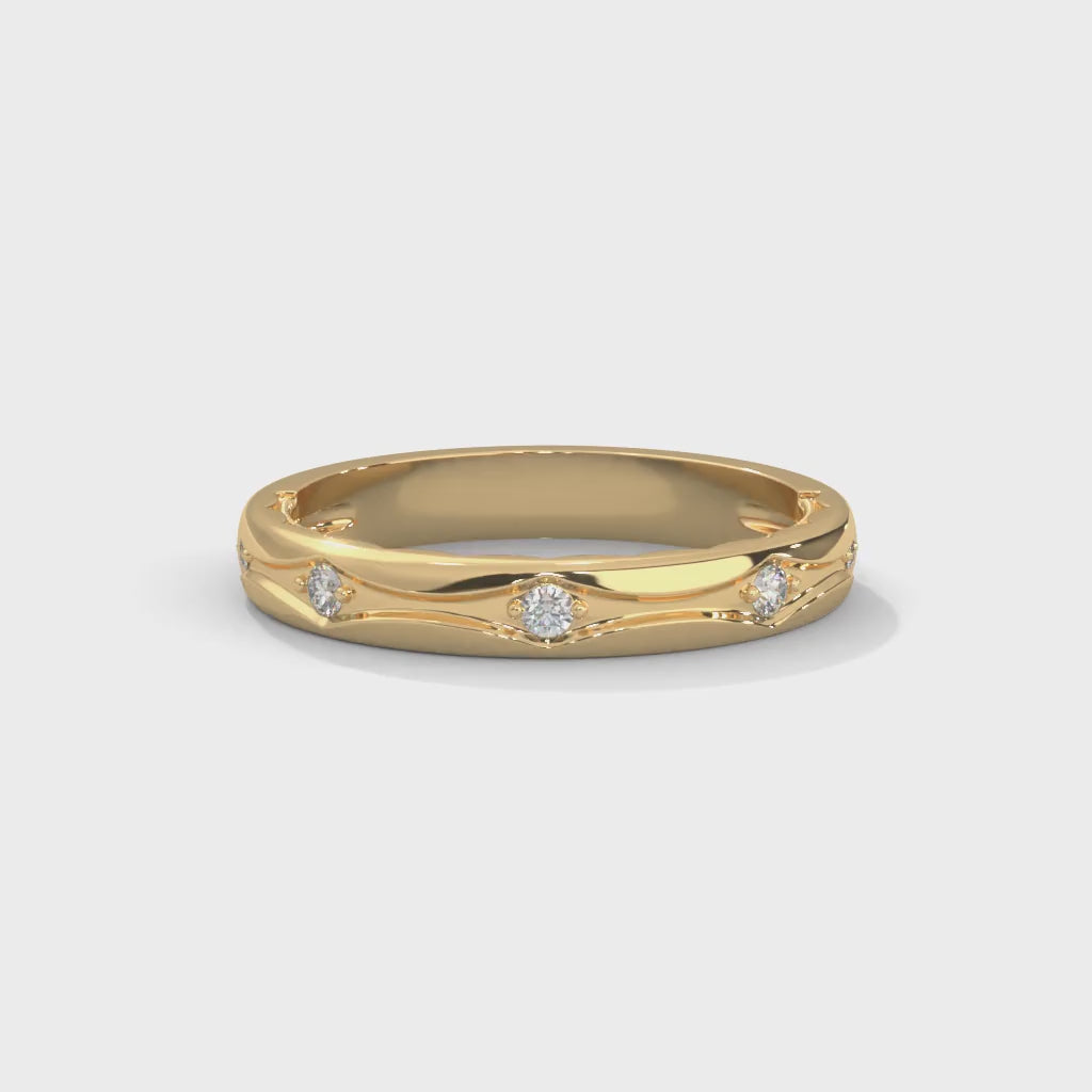1 carat diamond band high end crafted with high cut  diamond brilliance E VS1 stone Ring handcrafted with 14k gold ! ( Made in Gold)