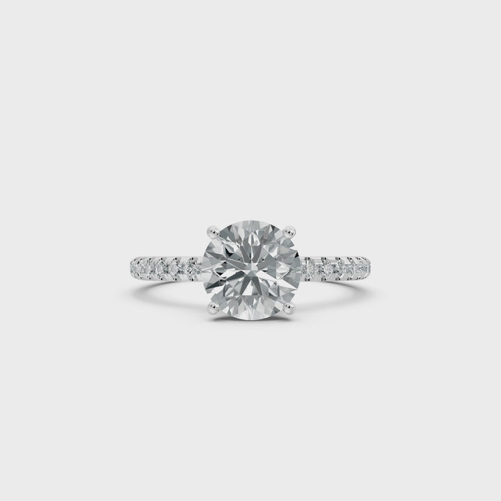 3 carat engagement ring 2.5 carat center around with high cut   diamond brilliance E VS1 igi certified stone Ring handcrafted with 14k gold ! Certified igi grown diamond( made in 14k gold  )